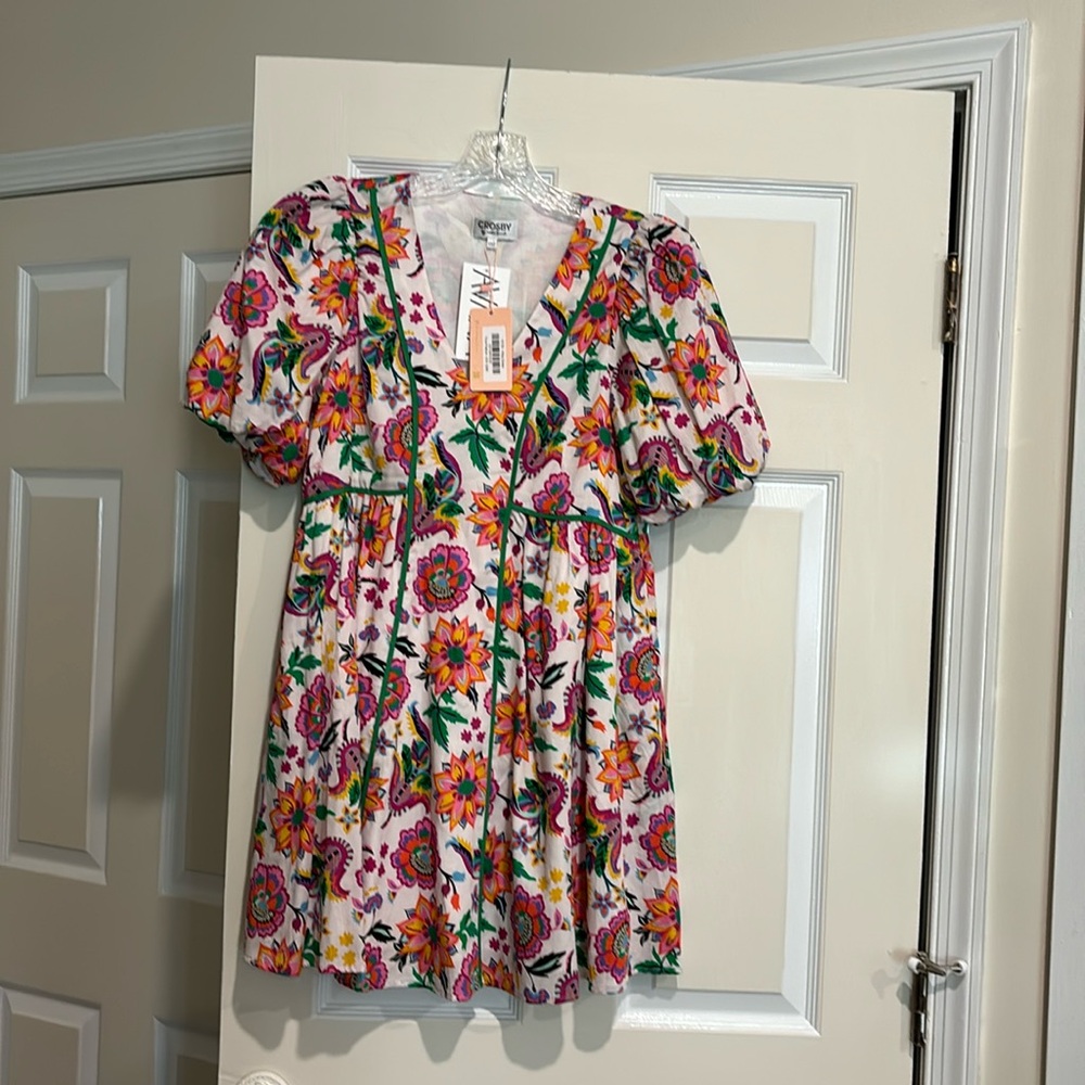 CROSBY by Mollie Burch Floral Mini Dress - Pink and Green